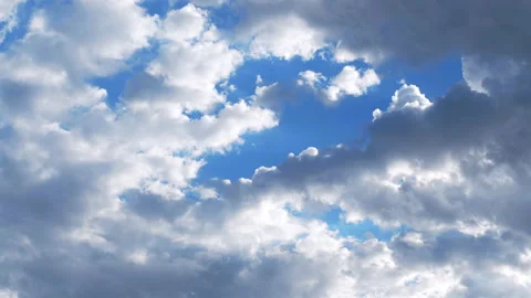 Blue Sky with Sun Ray Clouds Stock Footage 135285014