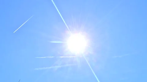 Blue Sky Sun Shining Reflected Lights Stock Footage 339925351