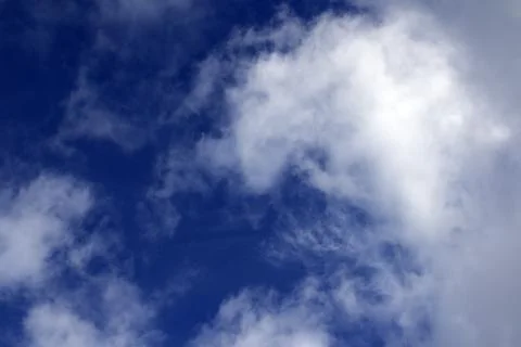 Blue sky with sunlight clouds in evening Stock Photos