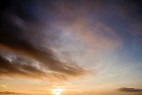 Blue sky in sunset Stock Photos