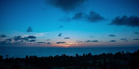Blue sky sunset timelapse over ocean 스톡 동영상 225133754