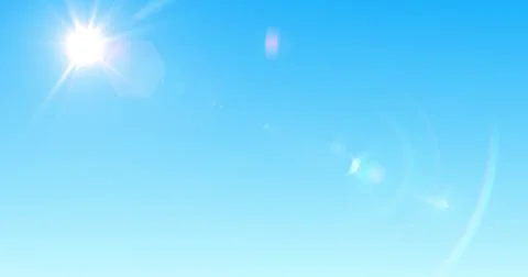Blue sky with sunshine and clouds 4k 스톡 일러스트