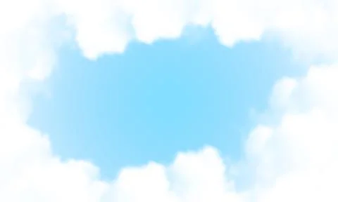 Blue sky surrounded by soft clouds Stock Illustration