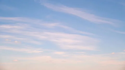 Blue sky with thin cirrus clouds timelapse, daytime landscape Stock Footage 201436802