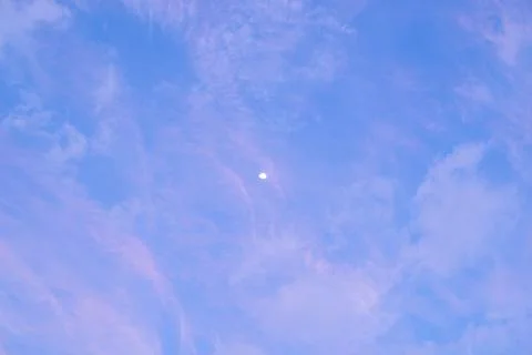 The blue sky with thin clouds is beautifully colored. Stock Photos