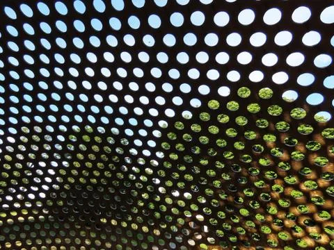 Blue sky through grid Stock Photos