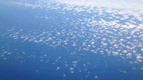 Blue Sky Time Lapse Above Clouds 30000 Feet Airplane Window Stock Footage 76831474