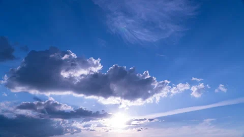 Blue sky timelapse at sunset Stock Footage 132696370
