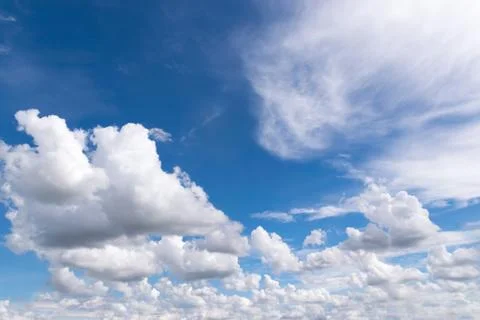 Blue sky with tiny clouds for background or backgrop nature concept Stock Photos
