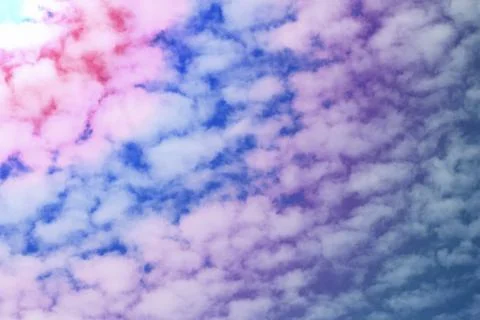 Blue sky with tiny clouds nature background 스톡 사진