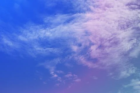 Blue sky with tiny clouds nature background Foto stock