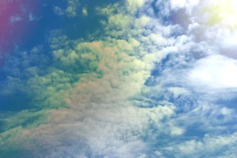 Blue sky with tiny clouds nature background Stock Photos