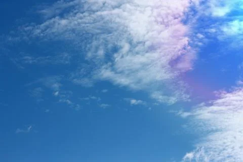 Blue sky with tiny clouds nature background Foto stock