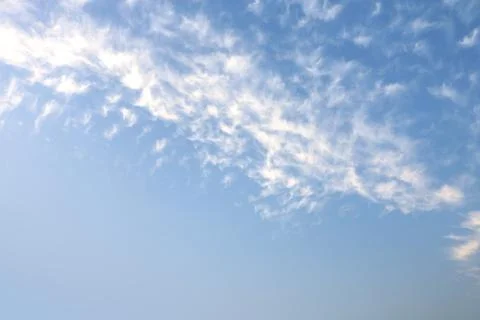 Blue sky with tiny clouds, sky background Stock Photos