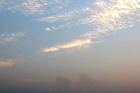 Blue sky with tiny clouds, sky background Stock Photos