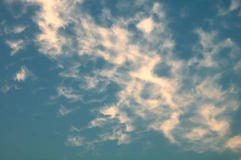 Blue sky with tiny clouds, sky background Stock Photos
