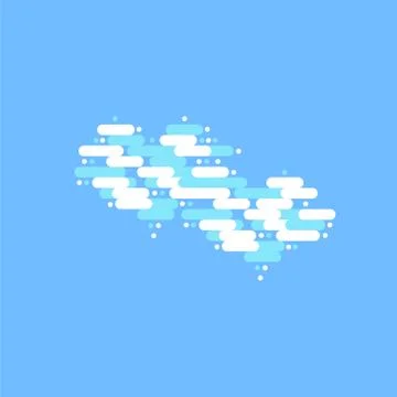 Blue sky with two white clouds in the shape of a heart. Vector illustration 스톡 일러스트