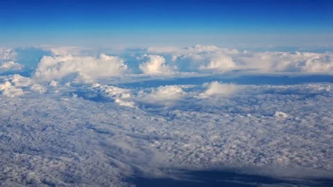 Blue sky view from airplane window Stock Footage 77580102