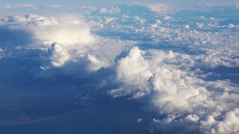 Blue sky view from airplane window Stock Footage 80898765
