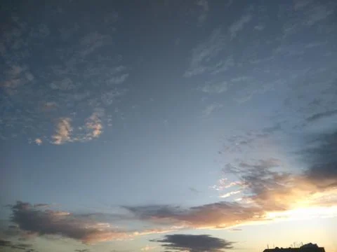 The blue sky view with sun rays and clouds Stock Photos