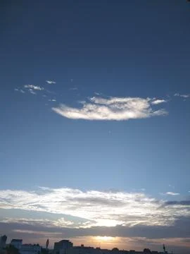 The blue sky view with white clouds Foto stock