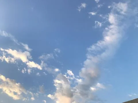 The blue sky view with white clouds Stock Photos