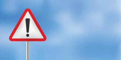Blue sky warning traffic sign Stock Illustration