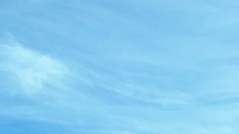 Blue Sky Web of High Light White Clouds in Sunny Weather Time Lapse. Cirrus Clou Stock Footage 219393736