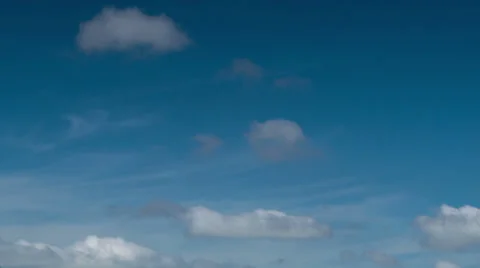 Blue sky whispy clouds time lapse Stock Footage 25169076