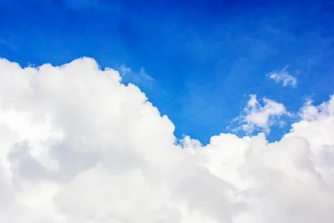 Blue sky with white big cloud Stock Photos