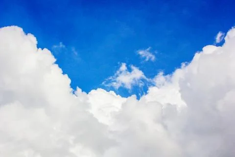 Blue sky with white big cloud Stock Photos