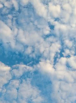 Blue sky with white clear cloud closeup Stock Photos