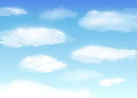 Blue sky with white cloud background vector イラスト素材