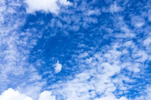 Blue sky with white cloud background Stock Photos