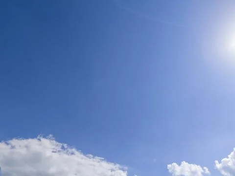 Blue sky with white cloud background. Clear blue sky and white clouds 스톡 사진