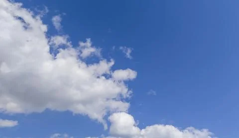 Blue sky with white cloud background. Clear blue sky and white clouds 스톡 사진