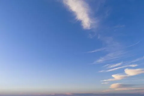 Blue sky with white cloud background. Clear blue sky and white clouds Foto stock