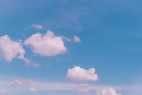 Blue sky with white cloud with copy space background. Stock Photos