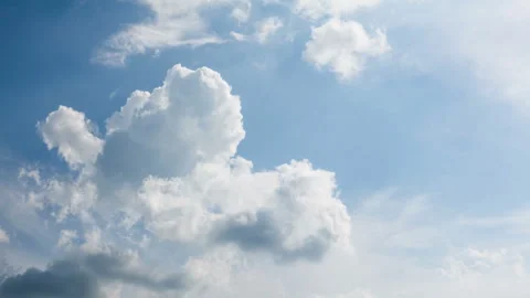 Blue sky with white cloud. Stock Footage 258332935