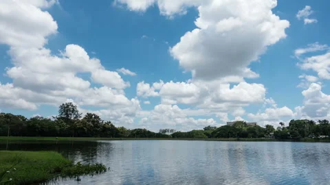 Blue sky with white cloud. Stock Footage 258554212