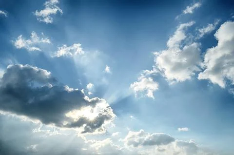 Blue sky with white cloud Stock Photos