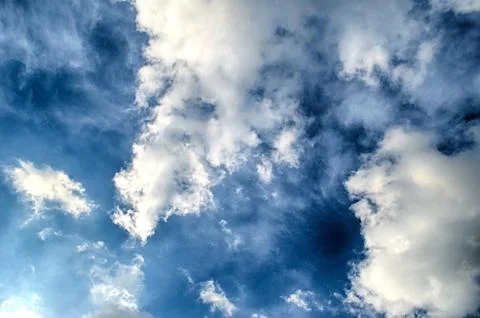 Blue sky with white cloud Stock Photos