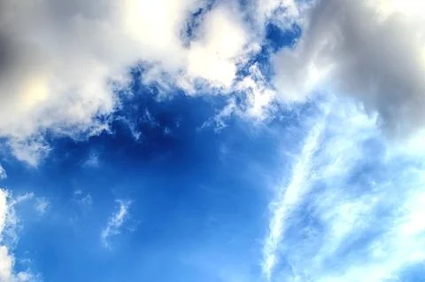 Blue sky with white cloud Stock Photos