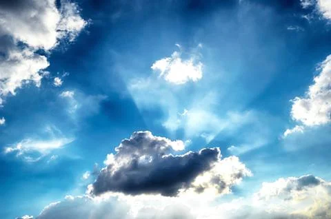 Blue sky with white cloud Stock Photos