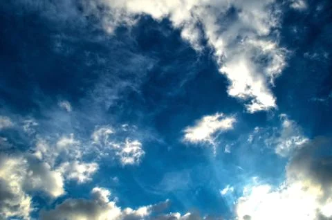 Blue sky with white cloud Stock Photos