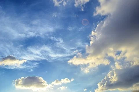 Blue sky with white cloud Stock Photos