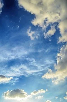 Blue sky with white cloud Stock Photos