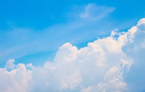 Blue sky with white cloud Stock Photos