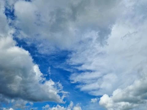 Blue sky with white cloud Stock Photos
