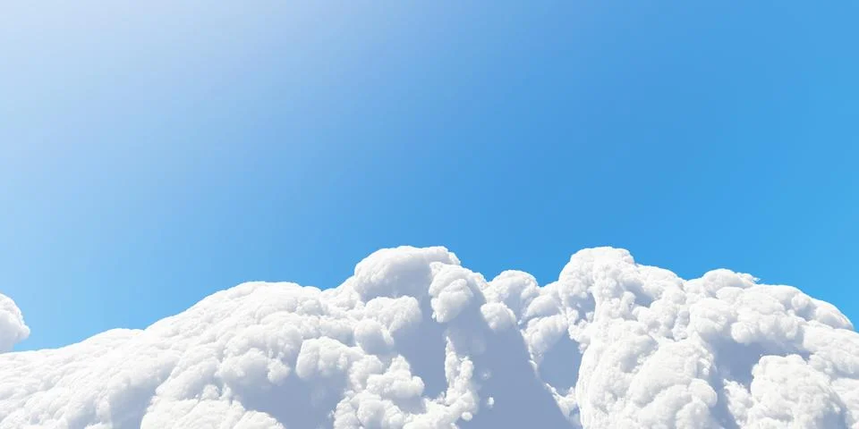 Blue sky with white clouds 3d render Illustrazione stock